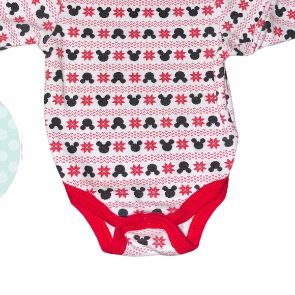 3 month| baby Mickey Mouse red long sleeve onesie - Picture 5 of 11